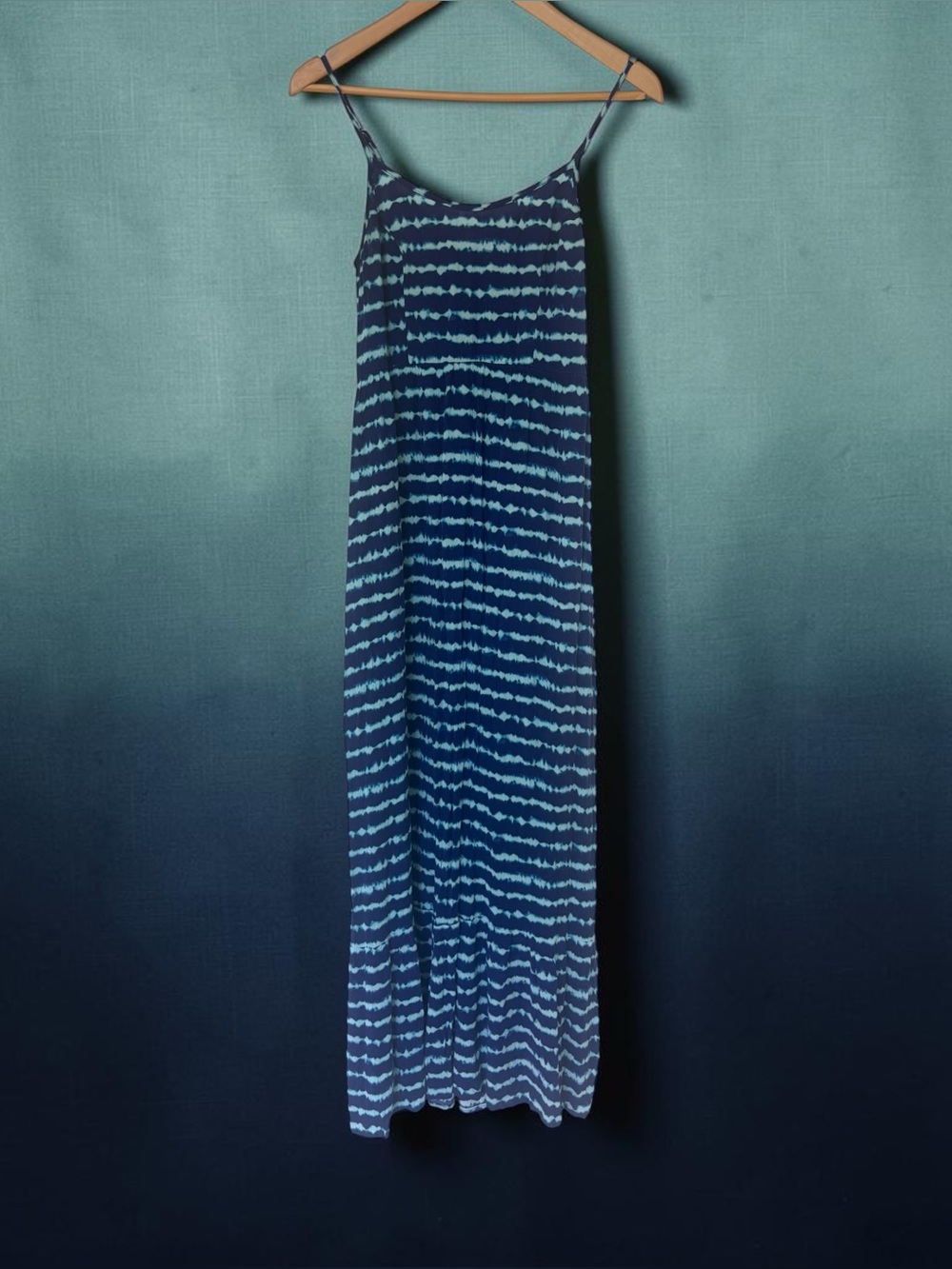 Mossimo Supply Co. Navy Blue Tie-Dye Slip Maxi Jumpsuit